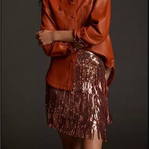 NWT pink sequin Anthropologie skirt